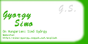 gyorgy simo business card