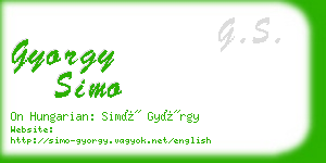 gyorgy simo business card